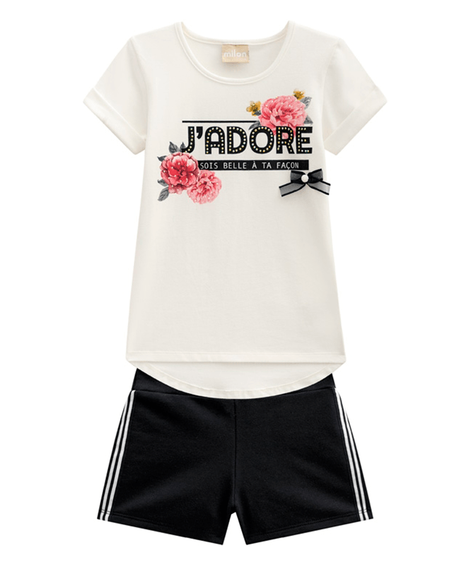 Conjunto Blusa e Short Elian Juvenil Menina Verão Fierce Girl 10/16 -  251481 - Ascona