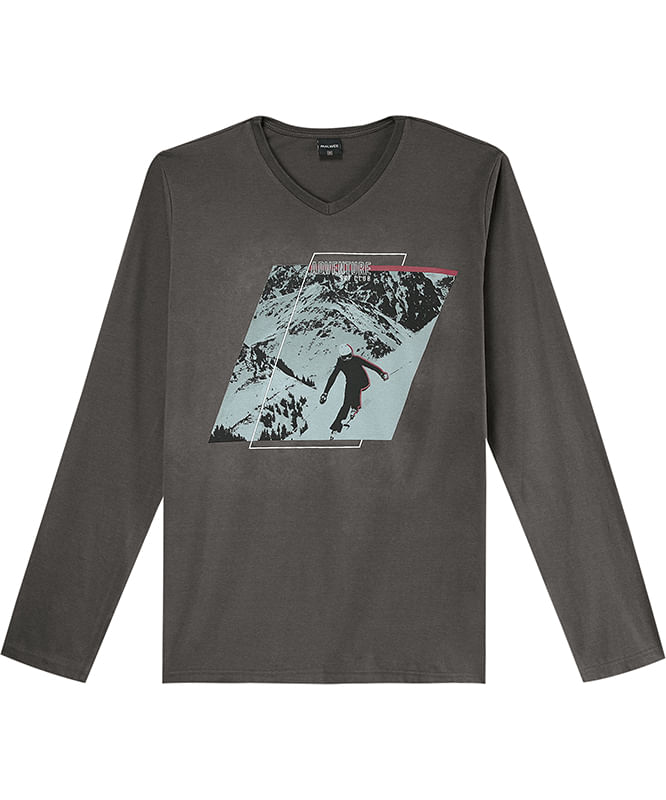 Camiseta Malwee Adulto Masculina Com Estampa Sortida Meia Estação