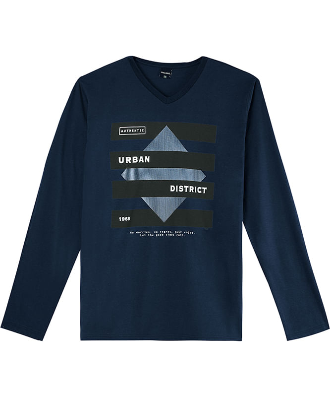 Camiseta Malwee Adulto Masculina Com Estampa Sortida Meia Estação