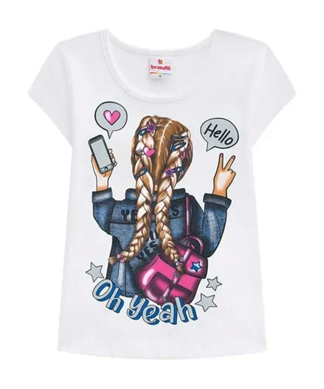 Blusa Brandili Infantil Menina Com Estampa Selfie 4/10 - 34662 - Ascona