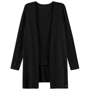 Cardigan com Regata Maelle Plus Size Feminino Inverno com Cores