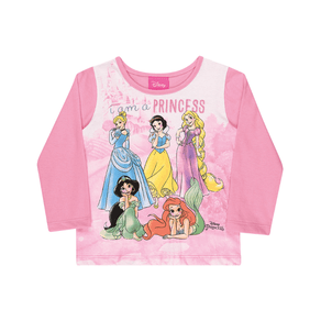Girl Conjunto De Camiseta e Leggings Rosa Disney Princess De Manga C