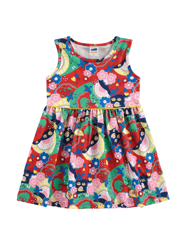 Vestido Estampado Jogo da Velha Infantil Menina - Marshoes