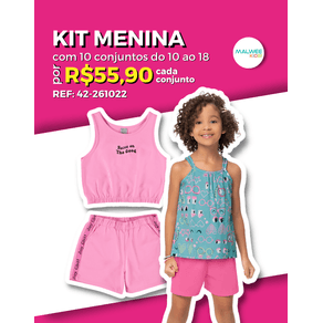 Kit 10 Blusa/Regata Atacado Revenda Juvenil Menina Verão Malwee Kids 10/18  - 193-301023 - Ascona