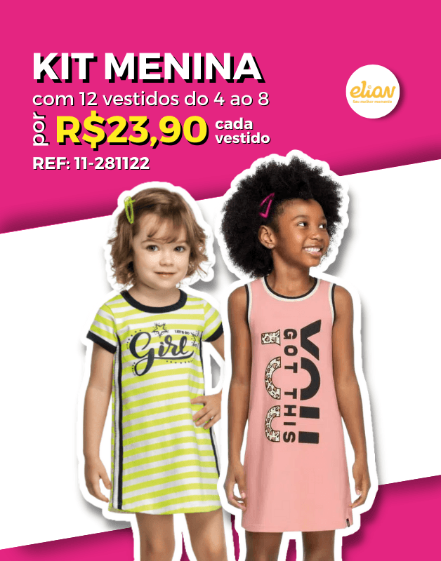 Kit 12 Vestido Atacado Revenda Menina Elian Ver o 4 8 11 281122