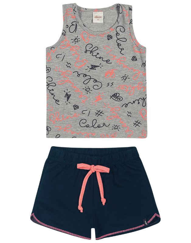 Conjunto Blusa e Short Elian Juvenil Menina Verão Fierce Girl 10/16 -  251481 - Ascona