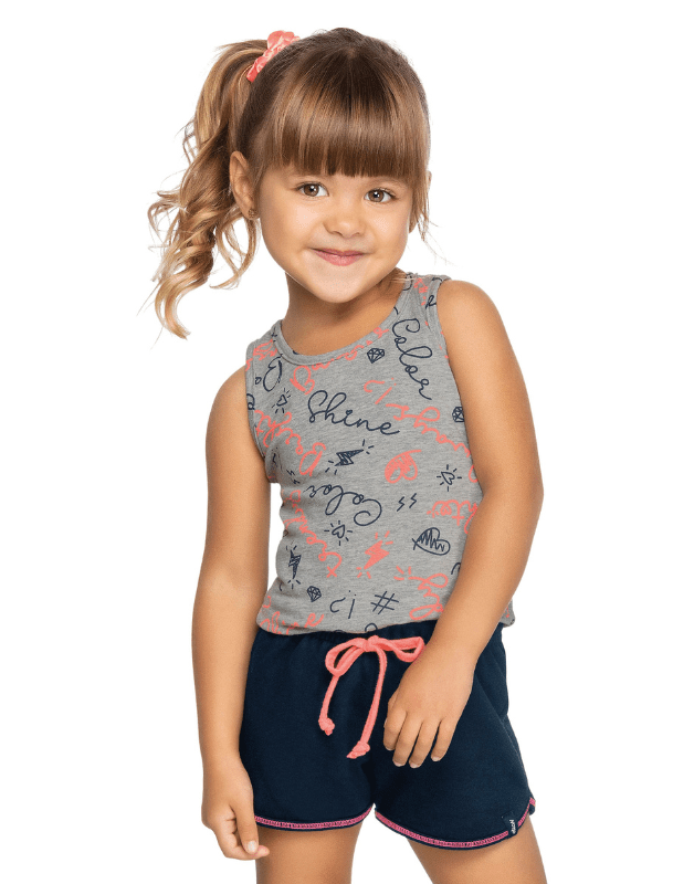 Conjunto Blusa e Short Elian Juvenil Menina Verão Fierce Girl 10/16 -  251481 - Ascona