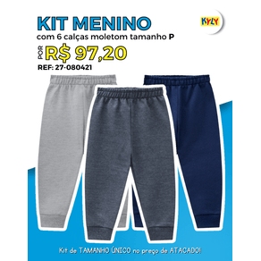 Kit 6 Cal as Moletom Atacado Menino Tamanho nico P de Beb Kyly