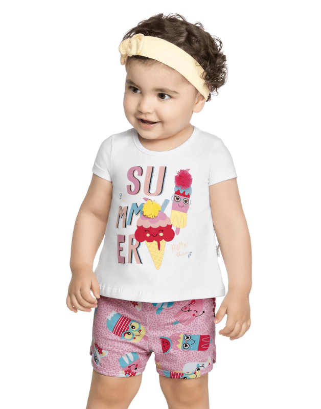 Conjunto Blusa e Short Elian Juvenil Menina Verão Fierce Girl 10/16 -  251481 - Ascona