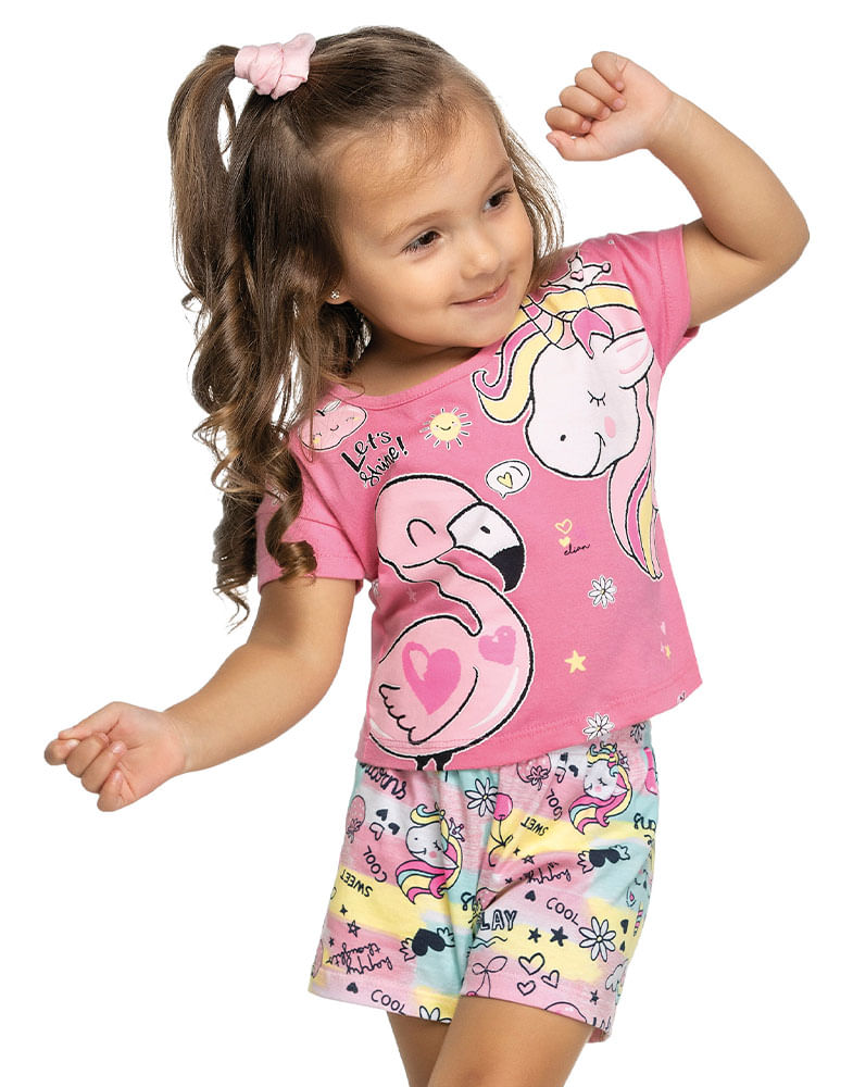Pijama Infantil Feminino Gatinho Galáctico Elian