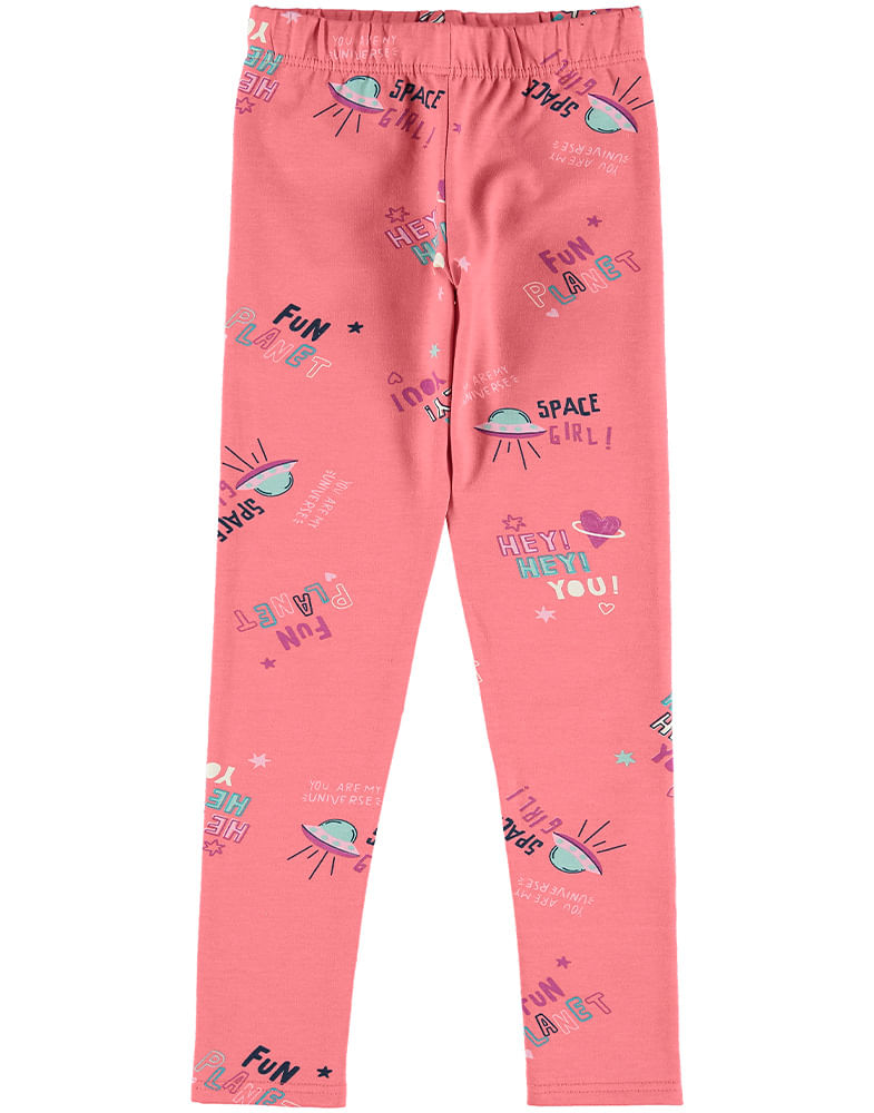 Malwee Kids Calça Legging Menina Olhinhos Rosa 