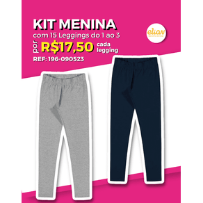 Kit 12 Legging cotton sem Flanela Atacado Revenda Menina Infantil