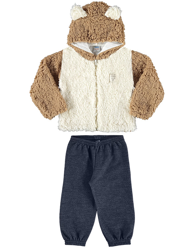 Moletom Com Capuz Infantil Makkrom - Pelinho Sherpa Quentinho Para Inverno