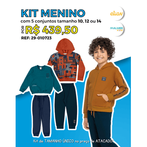 Kit 5 Conjuntos de Moletom Inverno Atacado Juvenil Menino Tamanho