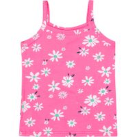 Menina Feliz Em Uma Camisa De Flores E Leggens Cor-de-rosa Em Um