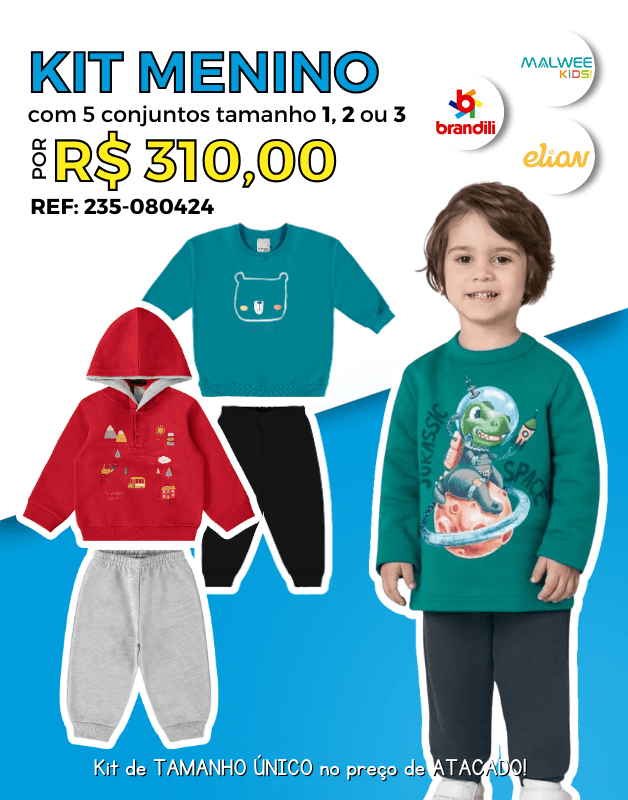 Conjunto shops moletom infantil brandili