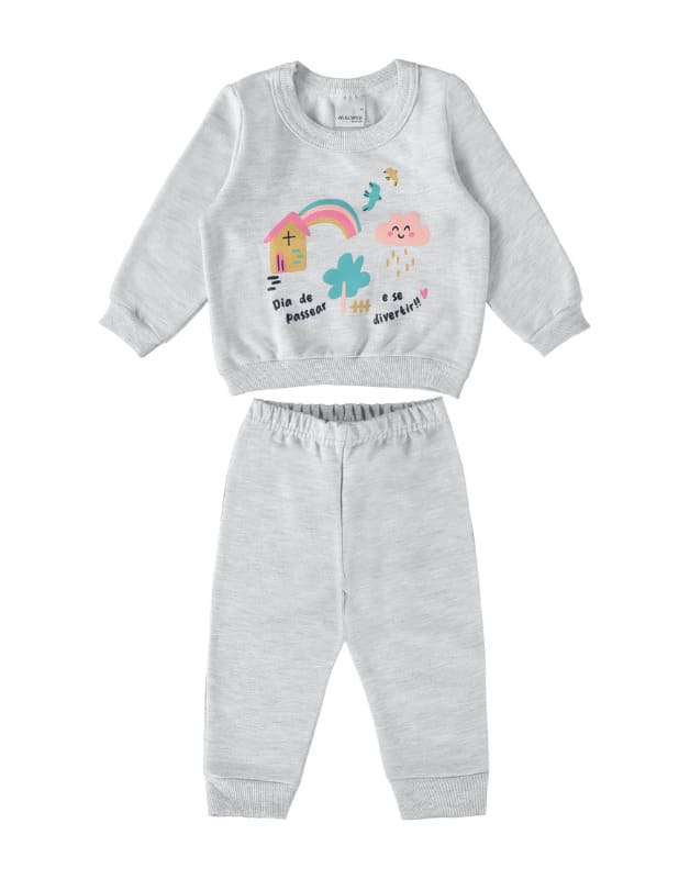 Conjunto Estampado Moletom Malwee Kids Infantil Menina Inverno PB