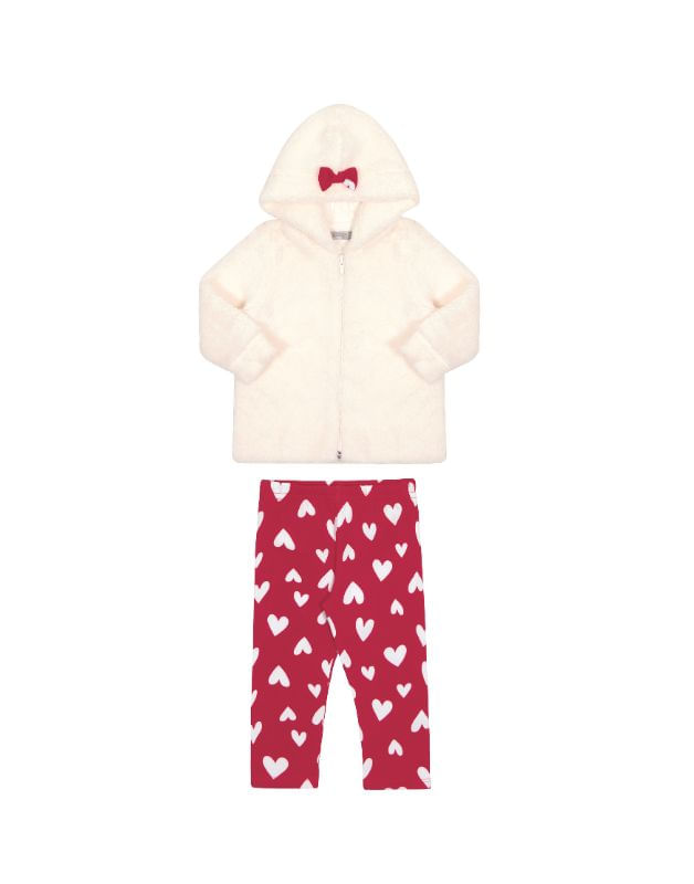 Conjunto Alakazoo Menina Bebê Inverno Estampa Frontal PB/GB