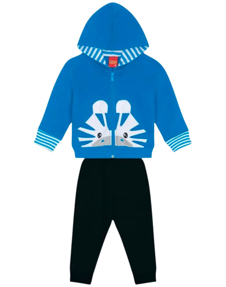 Conjunto Kyly Infantil Menino Inverno com Estampa Zebra 4/8