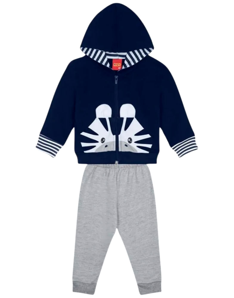 Conjunto Kyly Infantil Menino Inverno com Estampa Zebra 4/8