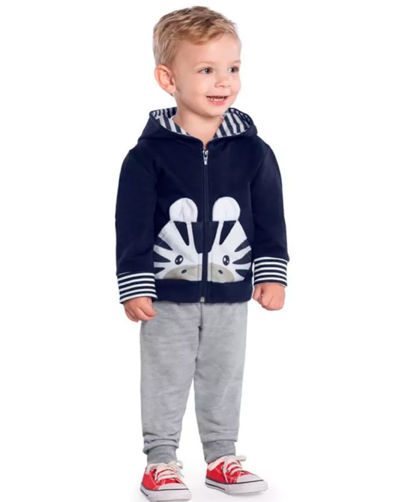 Conjunto Kyly Infantil Menino Inverno com Estampa Zebra 4/8