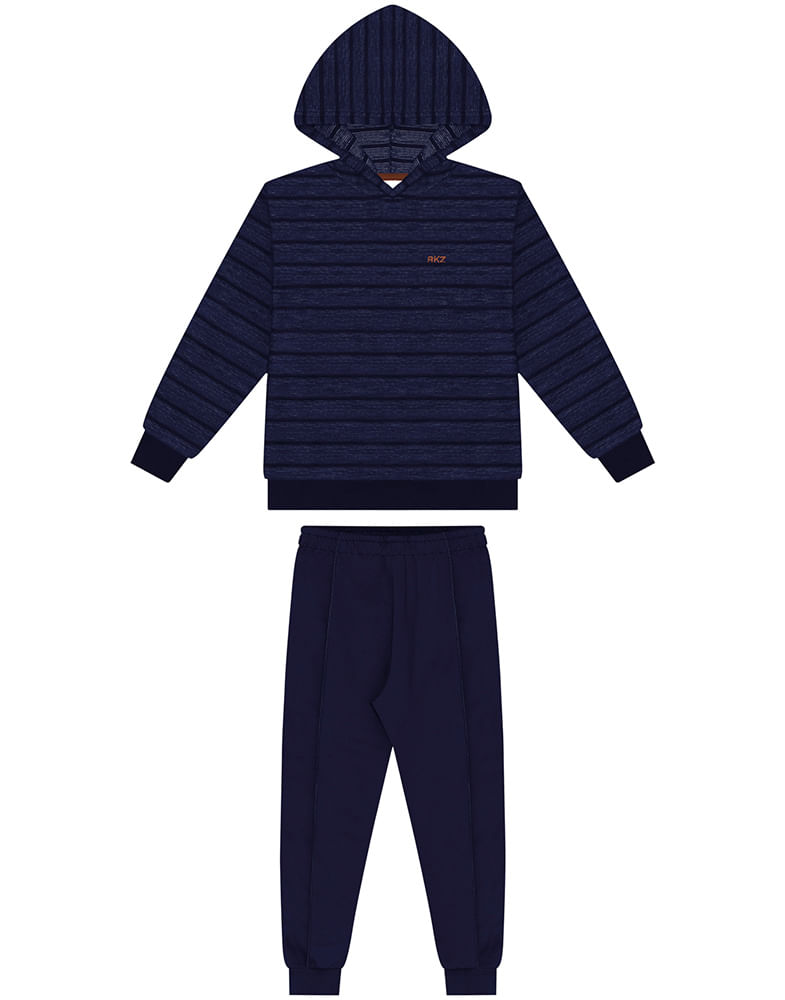 Conjunto Alakazoo Juvenil Menino Meia Estação com Listras e