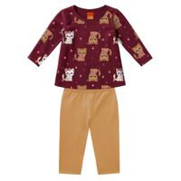 Conjunto kyly Infantil Menina Inverno Estampa Frontal 4/8 - 208003